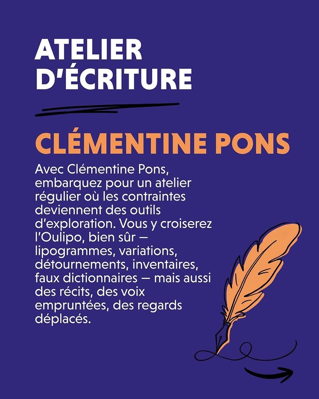 Atelier d'écriture — Clémentine Pons