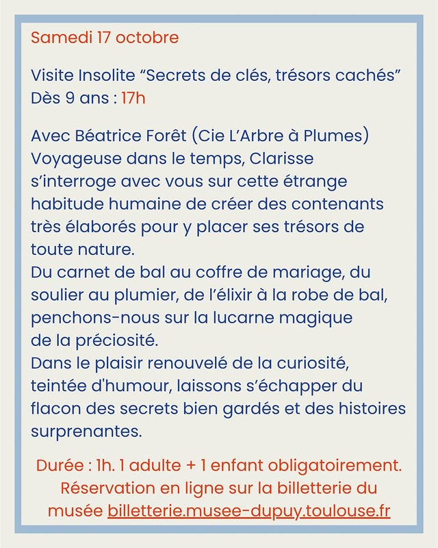 Visite insolite « Secrets de clés, trésors cachés » — samedi