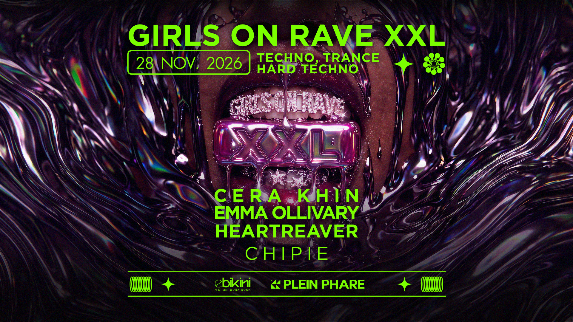 GIRLS ON RAVE XXL inv. CERA KHIN, EMMA OLLIVARY & MORE