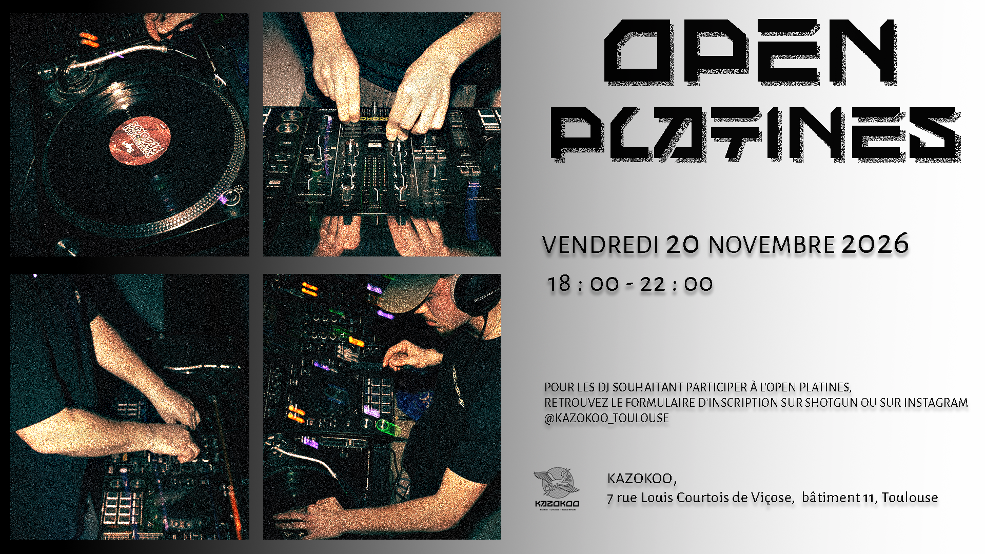 OPEN PLATINES #6 - VENDREDI 20 NOVEMBRE 26